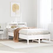 vidaXL Sängram utan madrass vit 120x190 cm massiv furu