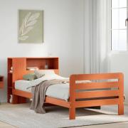 vidaXL Sängram utan madrass vaxbrun 75x190 cm massiv furu