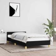 vidaXL Sängram med huvudgavel utan madrass svart 80x200 cm tyg