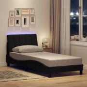 vidaXL Bed Frame without Mattress "Hanko" Black 80x200cm Fabric