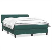 vidaXL Ramsäng med madrass mörkgrön 160x220 cm sammet