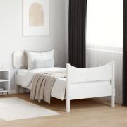 vidaXL Sängram utan madrass vit 100x200 cm massiv furu