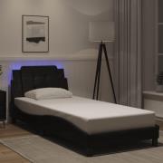 vidaXL Bed Frame with LED without Mattress "Zadar" Black 90x190 cm