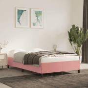 vidaXL sängram utan madrass rosa 120x190 cm sammet