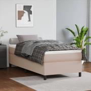 vidaXL Boxspring-sängram cappuccino 90x200 cm konstläder