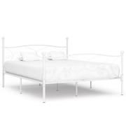 vidaXL Sängram utan madrass med ribbotten vit metall 200x200 cm