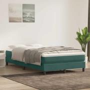 vidaXL Ramsäng med madrass mörkgrön 120x210 cm sammet