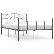 vidaXL Sängram utan madrass grå metall 140x200 cm