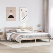 vidaXL Sängram med huvudgavel 180x200 cm massiv furu