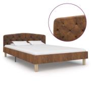vidaXL Sängram utan madrass brun konstmocka 120x200 cm