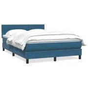 vidaXL Ramsäng med madrass mörkblå 140x220 cm sammet