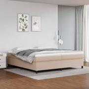 vidaXL Boxspring-sängram cappuccino 200x200 cm konstläder