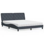 vidaXL Bed with Mattress Dark Grey 160x200 cm Velvet