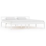 vidaXL Sängram utan madrass vit massiv furu 160x200 cm