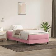 vidaXL Ramsäng med madrass rosa 100x210 cm sammet