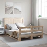 vidaXL Sängram med huvudgavel 140x200 cm massiv furu
