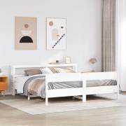 vidaXL Sängram utan madrass vit 180x200 cm massiv furu