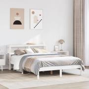 vidaXL Sängram utan madrass vit 160x200 cm massiv furu