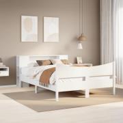 vidaXL Sängram utan madrass vit 150x200 cm massiv furu