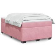 vidaXL Ramsäng med madrass rosa 120x190 cm sammet