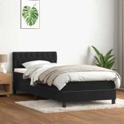 vidaXL Ramsäng med madrass svart 90x210 cm sammet
