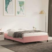 vidaXL Sängram rosa 140x200 cm sammet