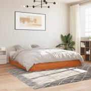 vidaXL Sängram utan madrass vaxbrun 180x200 cm massiv furu