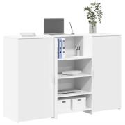 vidaXL Receptionsdisk vit 155x50x103,5 cm konstruerat trä