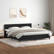 vidaXL Ramsäng med madrass svart 200x210 cm sammet