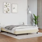 vidaXL Sängram gräddvit 140x190 cm konstläder