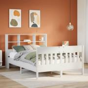 vidaXL Sängram utan madrass vit 120x200 cm massiv furu