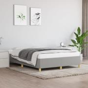 vidaXL Sängram utan madrass ljusgrå 140x200 cm tyg