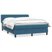 vidaXL Ramsäng med madrass mörkblå 140x210 cm sammet