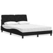 vidaXL Bed with Mattress Black 140x190 cm Fabric