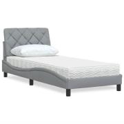 vidaXL Bed with Mattress Light Grey 80x200 cm Fabric