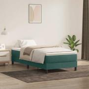 vidaXL Resårsäng utan madrass mörkgrön 80x220 cm sammet