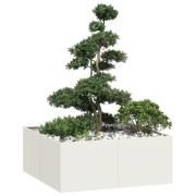vidaXL Planteringskärl vit 100x100x40 cm stål