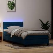 vidaXL Ramsäng med madrass mörkblå 100x210 cm sammet