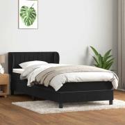 vidaXL Ramsäng med madrass svart 90x210 cm sammet