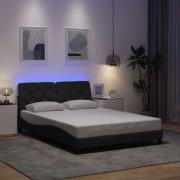 vidaXL Bed Frame with LED without Mattress Dark Grey 120x200 cm Fabric