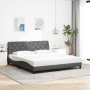 vidaXL Bed Frame without Mattress Dark Grey 180x200 cm Fabric