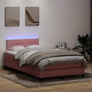vidaXL Ramsäng med madrass rosa 120x220 cm sammet