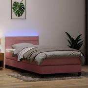 vidaXL Ramsäng med madrass rosa 100x210 cm sammet