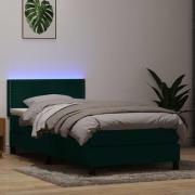 vidaXL Ramsäng med madrass mörkgrön 90x220 cm sammet