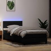 vidaXL Ramsäng med madrass svart 90x210 cm sammet