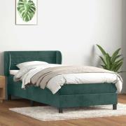 vidaXL Ramsäng med madrass mörkgrön 80x210 cm sammet
