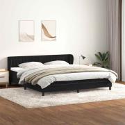 vidaXL Resårsäng med madrasser svart 200x210 cm sammet