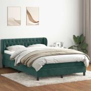 vidaXL Ramsäng med madrass mörkgrön 140x220 cm sammet