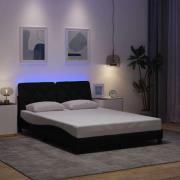 vidaXL Bed Frame with LED without Mattress Black 120x200 cm Fabric