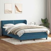 vidaXL Ramsäng med madrass mörkblå 140x220 cm sammet